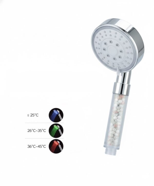 LED’li Arıtmalı Düz Duş Başlığı – Renk Değişimli